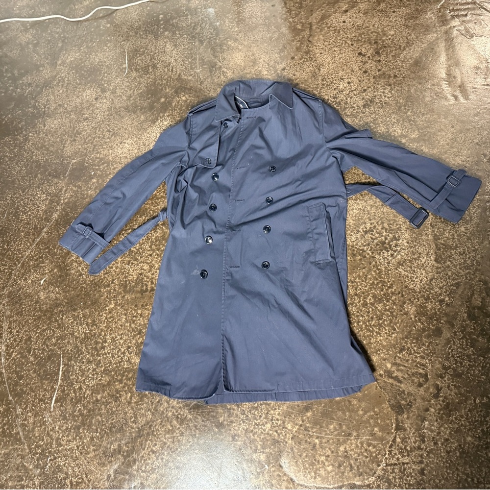 Men's Navy Double-Breasted Trench Coat